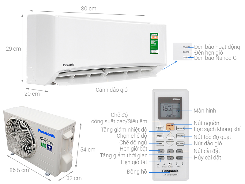 Máy lạnh Panasonic inverter 2.0Hp CU/CS-XPU18XKH-8B